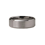 Load image into Gallery viewer, Silver ring with a brushed finish on a beige background