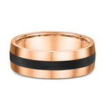 Load image into Gallery viewer, Carbon Fiber and Gold Grooved Men's Ring