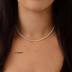 Load image into Gallery viewer, Crown Diamond Tennis necklace