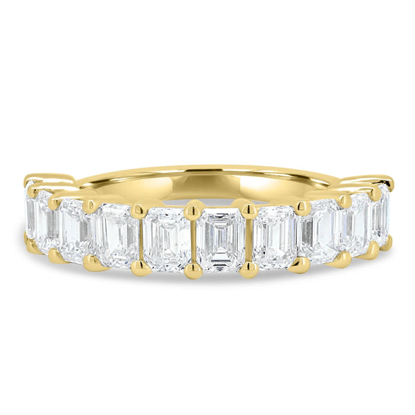 18K Gold Half Emerald Cut Eternity Band