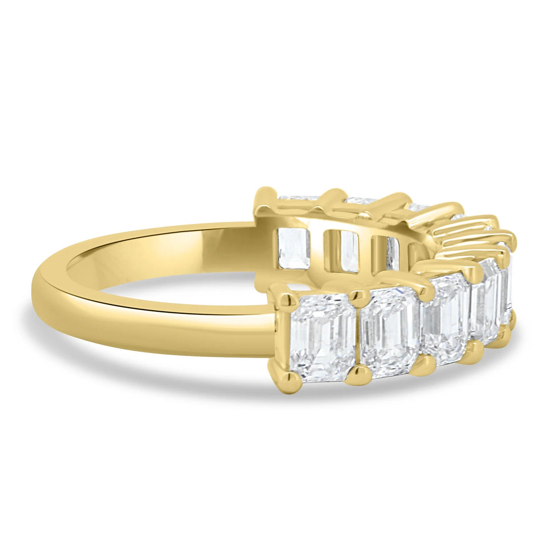 18K Gold Half Emerald Cut Eternity Band