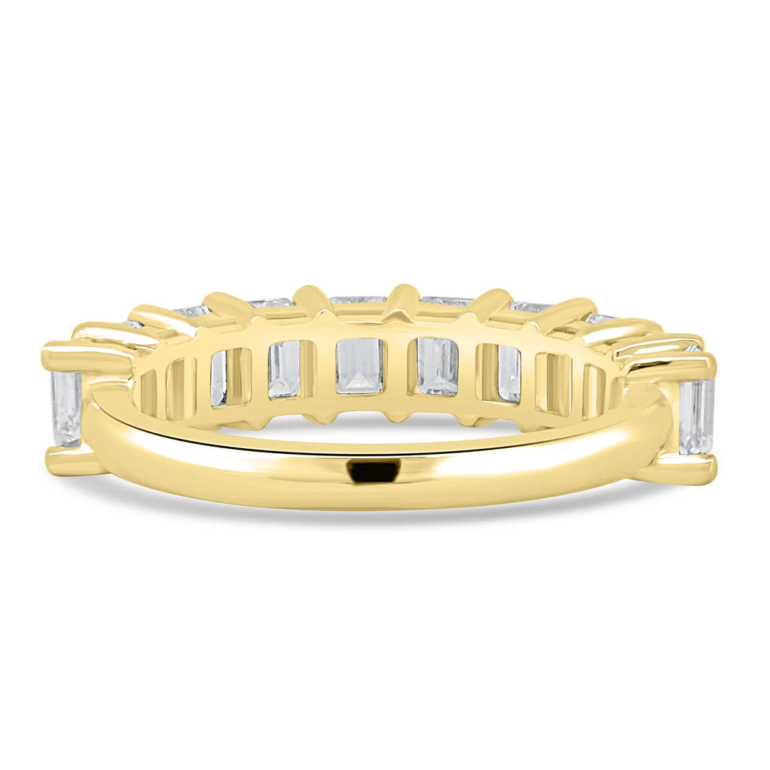 18K Gold Half Emerald Cut Eternity Band