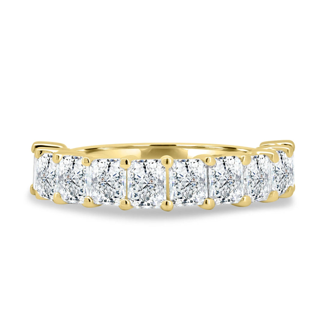 18K Gold Half Radiant Cut Eternity Band
