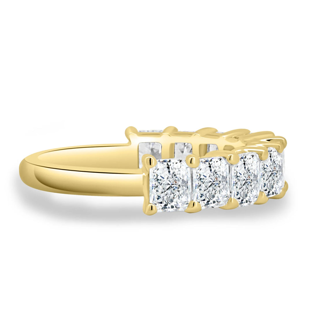18K Gold Half Radiant Cut Eternity Band