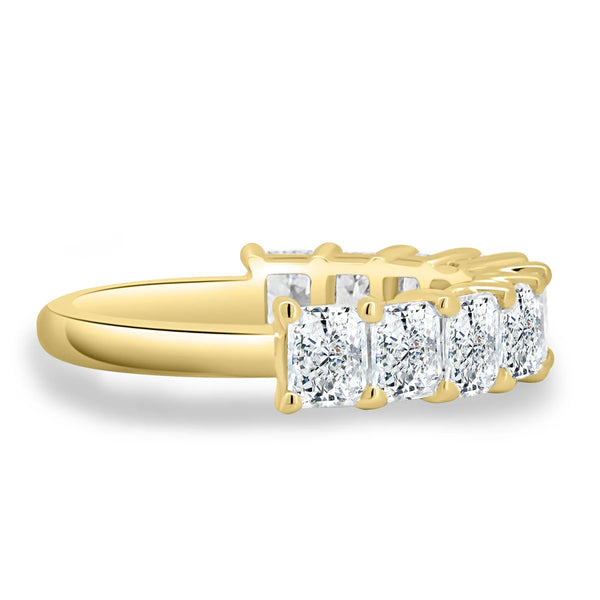 18K Gold Half Radiant Cut Eternity Band