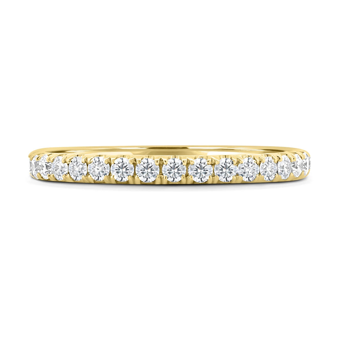 18K Gold Two Third Pavé Diamond Wedding Band