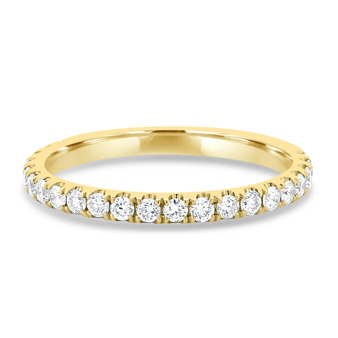 18K Gold Two Third Pavé Diamond Wedding Band