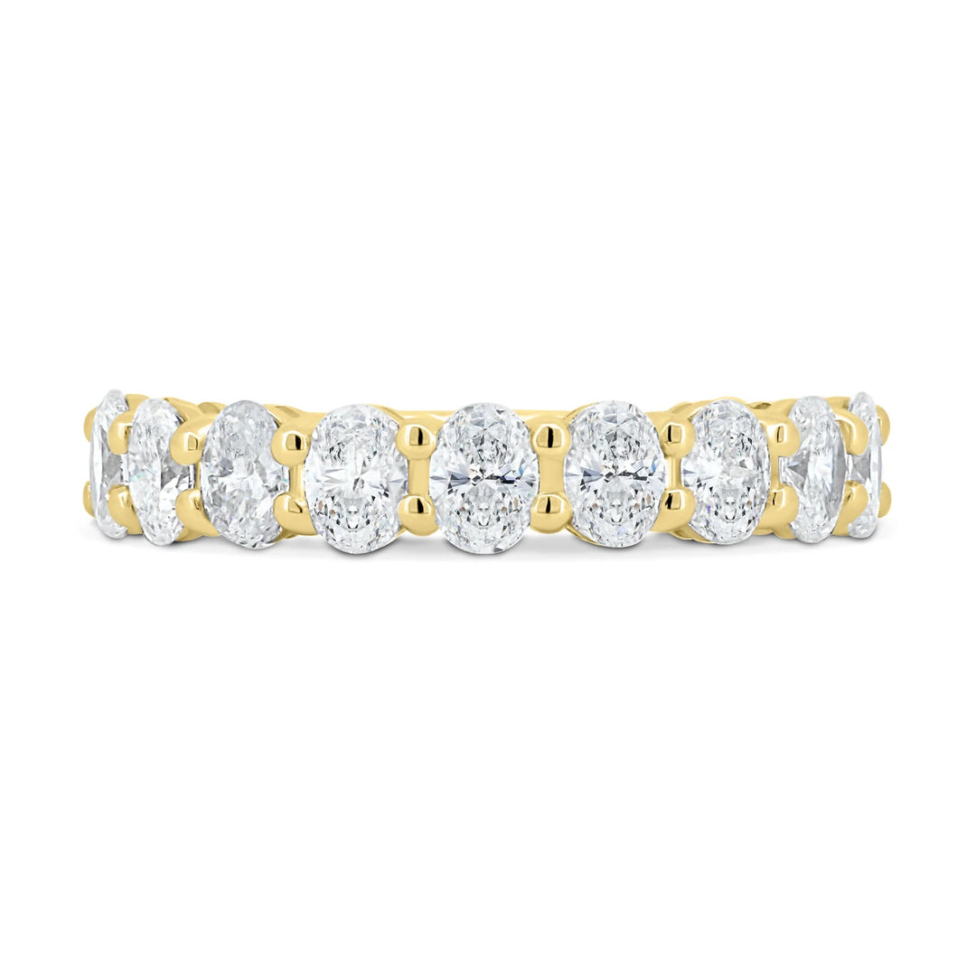 18K Gold Half Oval Diamond Eternity Band