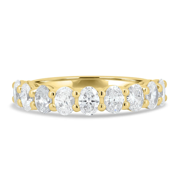 18K Gold Half Oval Diamond Eternity Band