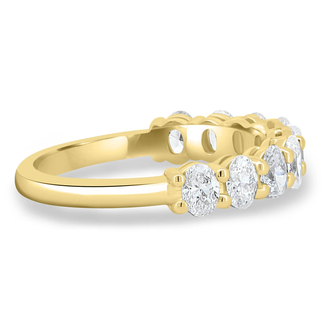 18K Gold Half Oval Diamond Eternity Band