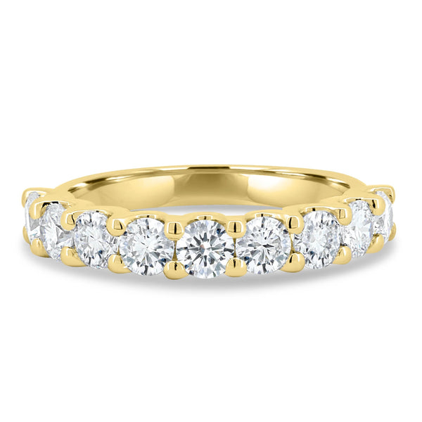 18K Gold Half Uprong Diamond Band