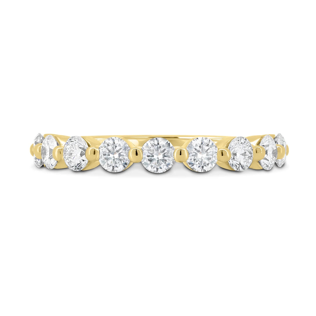 18K Gold Shared Prong Diamond Wedding Band