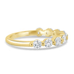 Load image into Gallery viewer, 18K Gold Shared Prong Diamond Wedding Band
