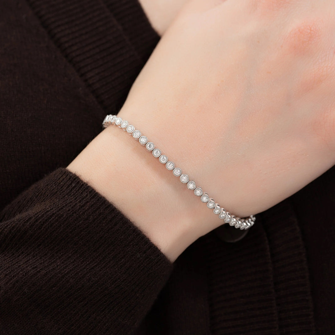 Beaded Bezel Tennis Bracelet