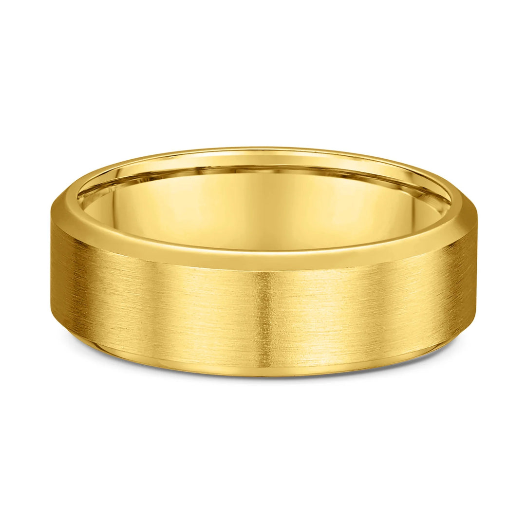 18K Gold Men’s Brushed Wedding Band