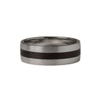 Load image into Gallery viewer, Carbon Fiber and Gold Grooved Men's Ring
