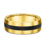 Load image into Gallery viewer, Carbon Fiber and Gold Grooved Men's Ring
