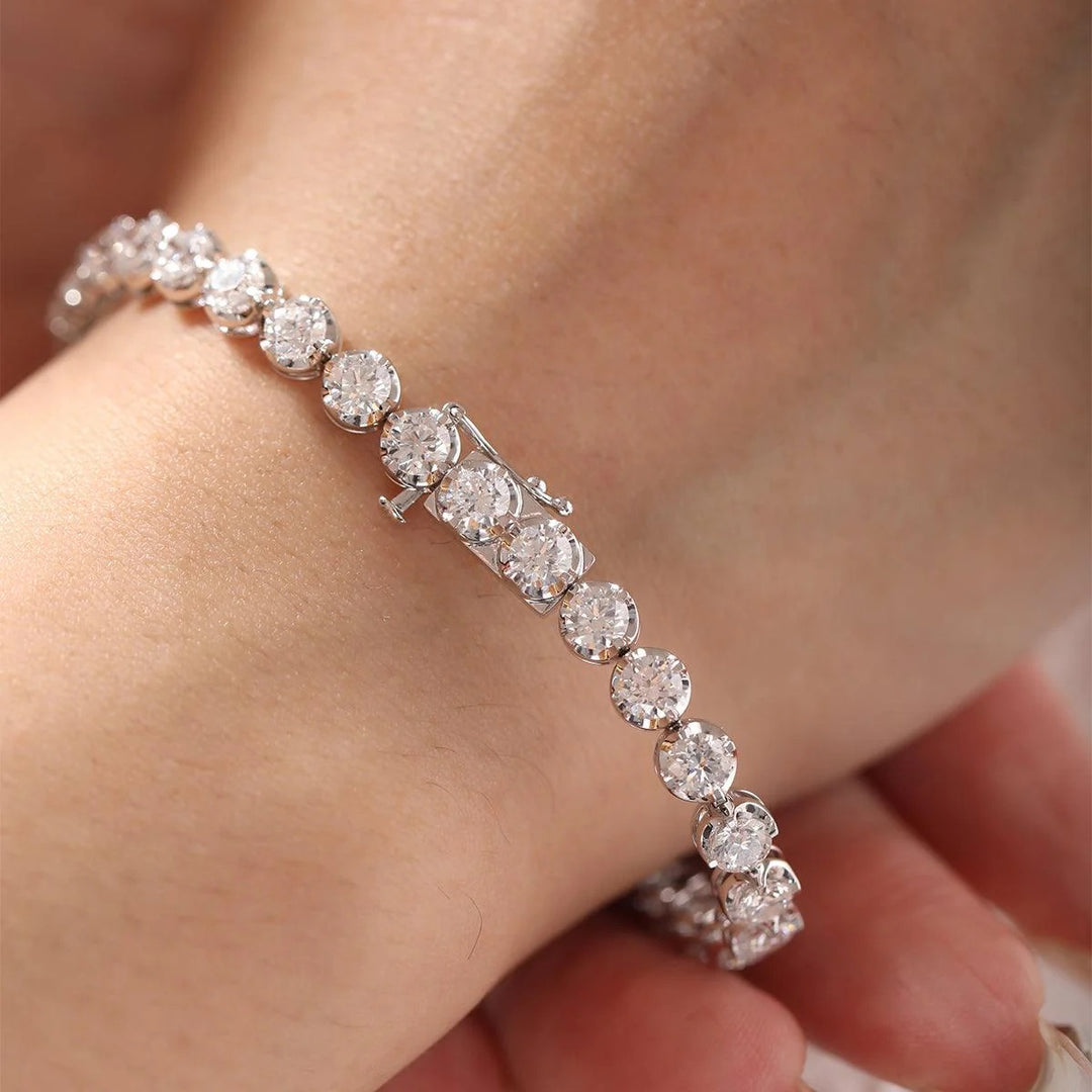 Crown Setting Tennis Bracelet