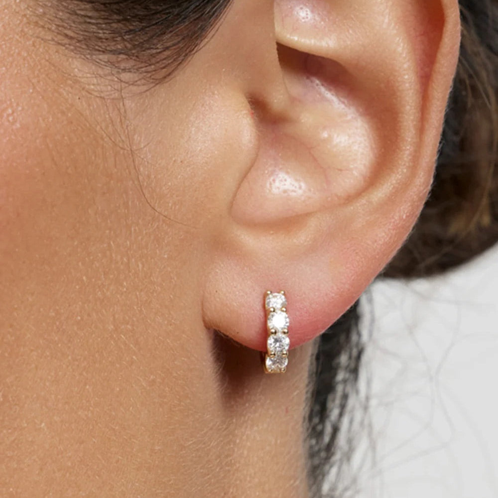 Diamond Huggie Earrings