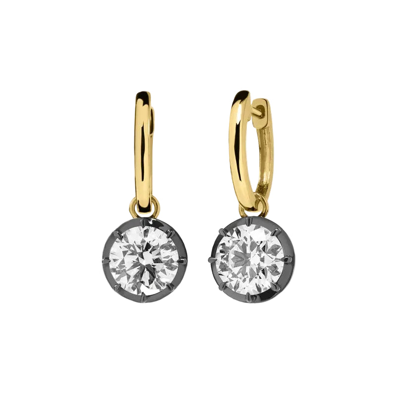 Noir Halo Drop Earrings