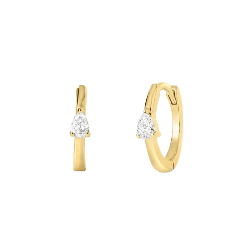 Petit Pear Diamond Huggies