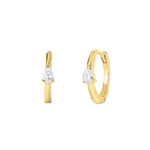 Load image into Gallery viewer, Petit Pear Diamond Huggies
