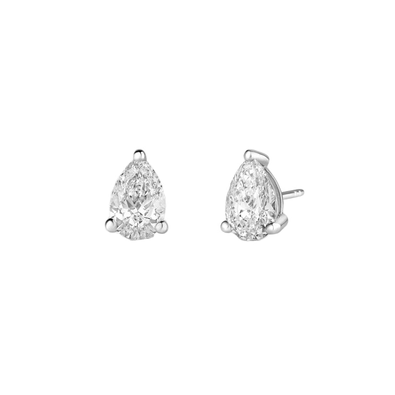 Pear-Cut Diamond Stud Earrings