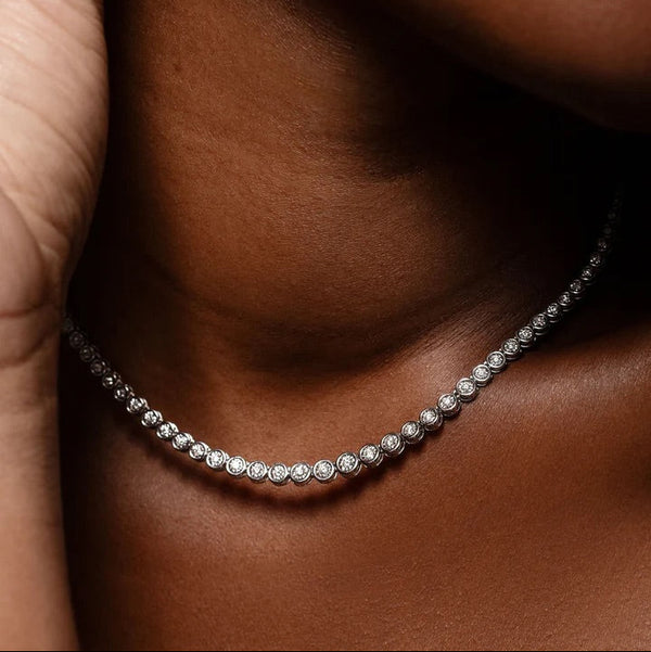 Bezel Diamond Tennis necklace