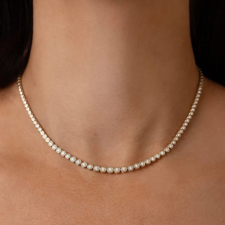 Bezel Diamond Tennis necklace
