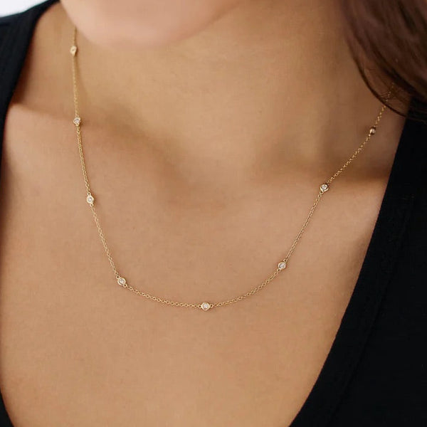 Celeste Bezel Diamond Necklace