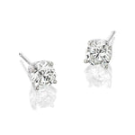 Load image into Gallery viewer, 18K Four-Prong Round Diamond Stud Earrings (1 ct T.W)
