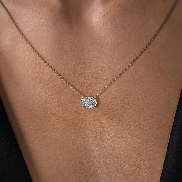 Luna Oval Diamond Necklace